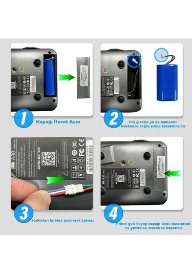 Hpy Pazar Aun A30c Pro Taşınabilir Wifi Mini Projektör Ev Sineması