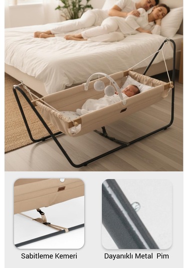 Wellgro Cozy Nest Hamak Beşik Kahve, Anne Yanı Bebek Hamağı