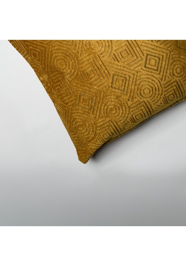 Sezyon Mira Desenli 45 45 Hardal Kırlent Kılıfı Hardal