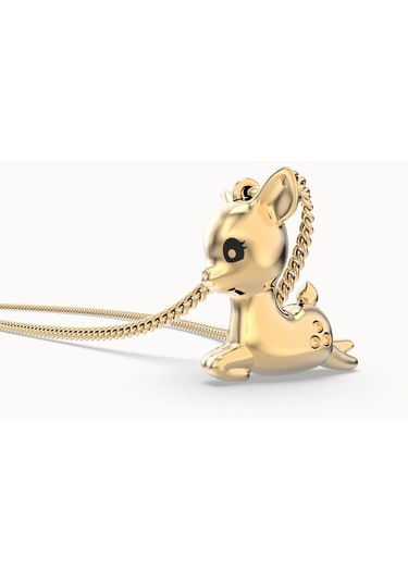 Chocli 18 Ayar Altın Kaplama Geyik Kolye