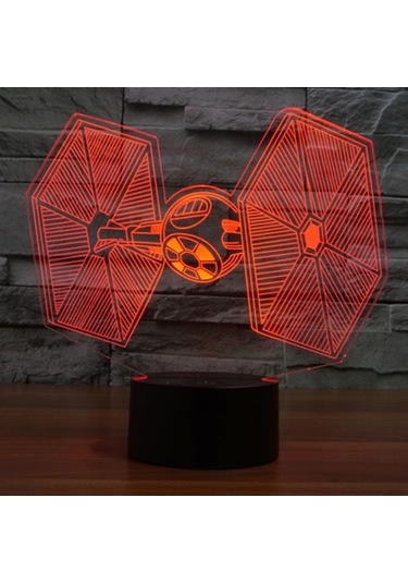 Sones Tıe Fighter Stil 3d Dokunmatik Anahtarı Kontrol Led Işık, 7 Renk Renk Değişikliği Yaratıcı Görsel Stereo Lamba Masa Lambası Gece Lambası Çok Renkli
