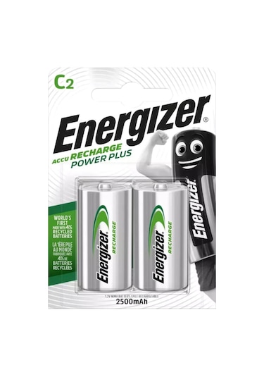 Energizer Power Plus C2 2500 mAh C Boy Ni-MH Şarj Edilebilir Pil 2'li
