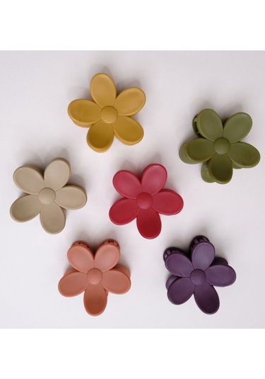 Okavango Kadın 6lı Renkli Daisy Papatya Mandal Toka Seti Çok Renkli