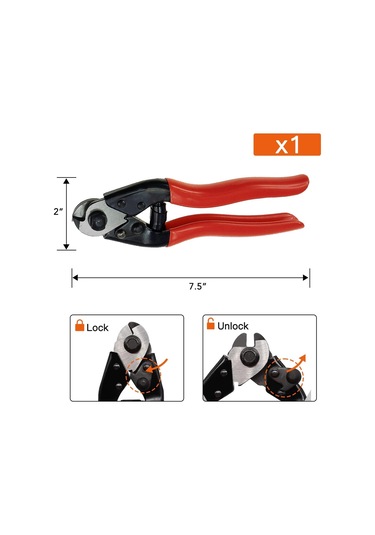 Singree 8 İnç 20cm Kırmızı Çelik Teli Kesici - Dayanıklı Paslanmaz Çelik, Kurşun Mühür Ve Atlama Ipini Kolayca Keser