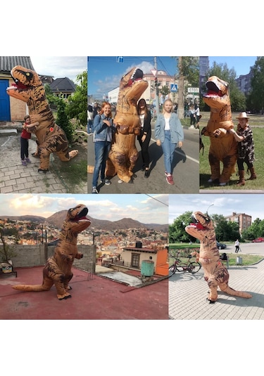 T-rex Şişme Uit Dinosaur Nosaurus Dinozor Kostüm Çocuk Çocuklar