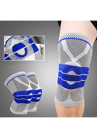 Kosona L Bedenli 2 Adet Silikon Yastık Ve Çift Taraflı Yaylı Desteği, Akıllı Dokuma Ventilasyonlu Spor Dizlikleri - Basketbol, Koşu, Bisiklet İçin