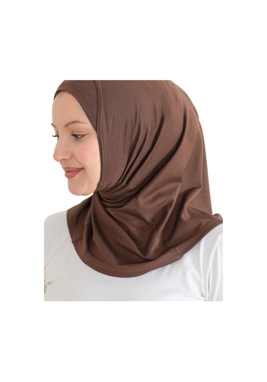 Spor Başörtüsü Kadın Hazır Giyim Türban Viskon Eşarp Şal - Kahverengi KAhverengi