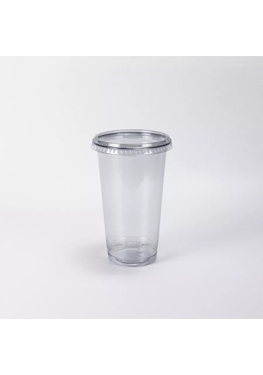 Softhomeplast Tek Kullanımlık Pet Bardak 500 Ml 8'li Paket Düz Kapaklı 223932609 Beyaz