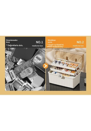 Bosphorusboutique02 Pratik Ev Acil İlaç Kutusu - Çok Katlı, Büyük Kapasiteli, Ekstra Büyük Mavi Kristal Model Mavi