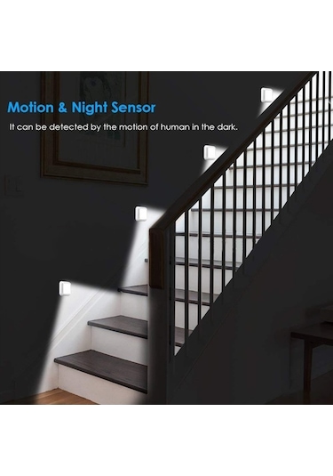 Fortunelane Kişi Algılama Led Gece Lambası - 5m/120 Algılama - Manyetik/örgü/çivi Kurulum - Beyaz Kasa Soğuk Işık Beyaz Beyaz