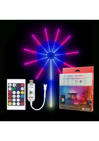 Gökkuşağı Işıkları Kumandalı Şerit Led Rgb Ritimli Akıllı Işıklar Çok Renkli