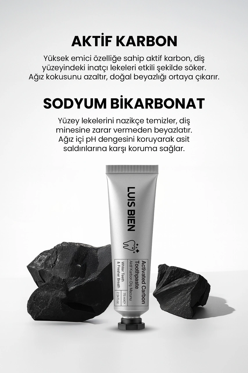 Luis Bien Aktif Karbon Diş Beyazlatıcı Diş Macunu 75 ML