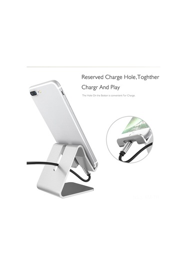 Ximistore9 Alüminyum Masaüstü Telefon/tablet Tutucu: Üçgen Tasarım, Kaymazsız Taban, Şarj Odası, Hafif Ve Taşınabilir - Siyah Diğer