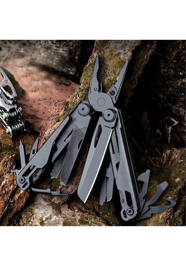 Geeroyoo "ghk11-h Çok Amaçlı Katlanır Pense, 15 Fonksiyonlu Siyah Taktik Edc Alet Seti + Taşıma Çantası"