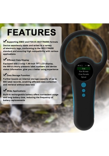 Ebitda Çok Yönlü Etiket Tarayıcı: Emıd & Fdx-b Uyumlu, Tft Lcd, 500 Etiket Depolama, Şarj Edilebilir Pil