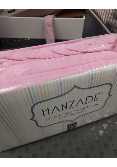 Hanzade %100 Pamuk Penye Lastikli Çift Kişilik Çarşaf Seti 160x200+30 - Pembe Pembe