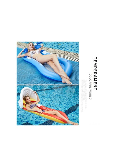 Xindoker Pvc Nylon Ağıklı Havalandırılabilir Su Yatağı - Güneşlikli, Konforlu, Sızdırmaz, Yüksek Dayanıklı, Havuz Ve Plajlar İçin Kırmızı