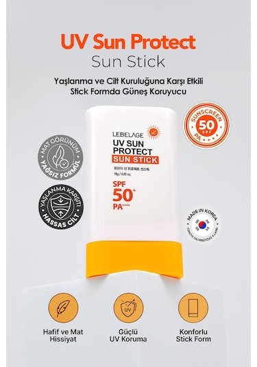 Lebelage Stick Formda Güneş Koruyucu Lebelage UV Sun Protect Sun Stick SPF 50+ PA ++++