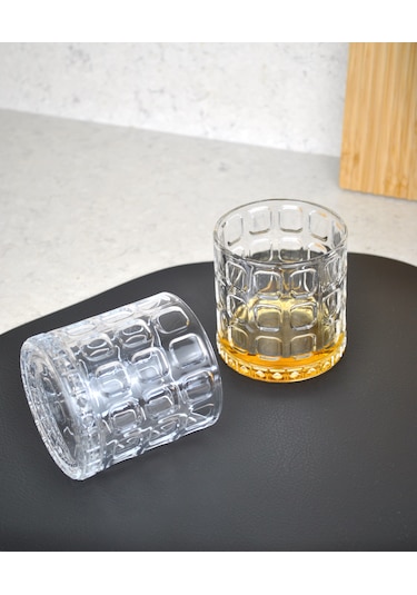 2'li Cam Şeffaf Viski Bardağı Kokteyl Bardak-400 Ml Pencere Detay