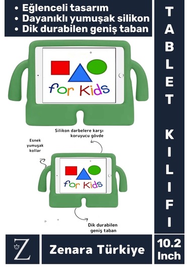 Ipad 7. 8. 9. Nesil Uyumlu Geniş Taban Yumuşak Tutacaklı Silikon Çocuk Tablet Kılıfı 10.2 İnç Kılıf