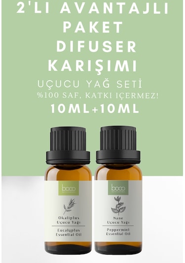 Boco Born In Cosmetics Nane + Okaliptus %100 Saf Uçucu Yağı 2 x 10 ML
