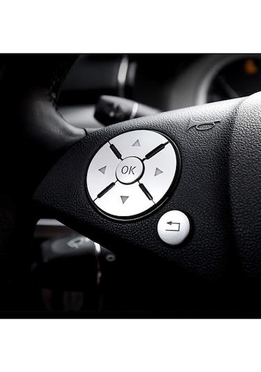 Mercedes C Serisi Direksiyon Tuş Kaplaması Gümüş W204 2008-2010