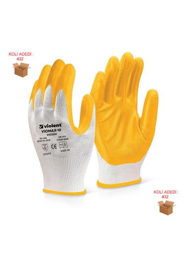 Vıomax Vıo2501 Nitril Kaplı No 10 Örme Eldiven 432 Çift