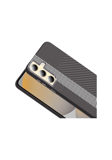 Mobilefix Galaxy Uyumlu S24 Kılıf M-safe Şarj Özellikli Karbon Fiber Görünümlü Gros Kapak - D Desert Titanyum