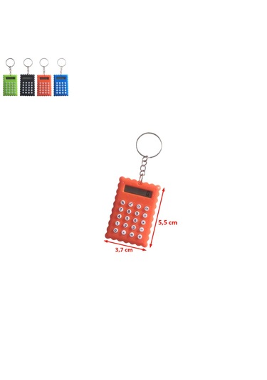 Bisküvi Şekilli Mini 8 Haneli Hesap Makinesi Anahtarlık 1 Adet Ebat: 5,5 Cm X 3,7 Cm Turuncu