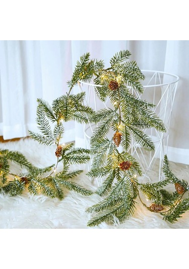 Jeemson Yıldızlı Led Konik Gövde Zirvesi, 20 Işık, 2 Metre, Aa Pil İle Çalışır, Kış Dekorasyonu Yeşil