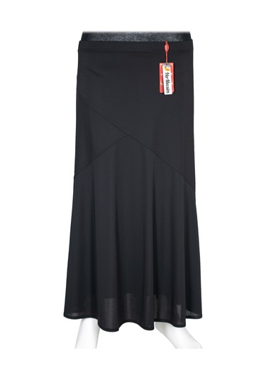 Hesna Kadın Rana Büyük Beden Çapraz Model Lastikli Astarlı Siyah Etek Siyah