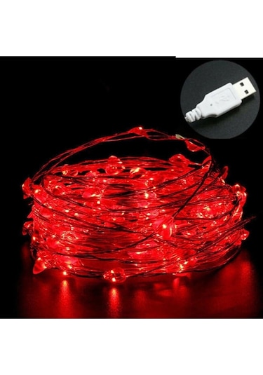 Hidz Peri Led Işık 5 Metre Usb Girişli Kırmızı