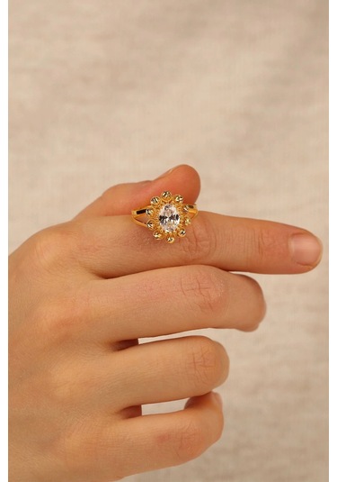 Çgk Çiğdem Gürel Kuyumculuk Dorikalı Tektaş Altın Yüzük Gold