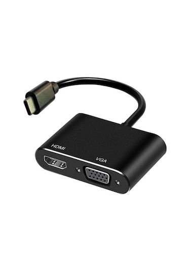 Type C To Hdmı+vga Çevirici Dönüştürücü Adaptör Usb C Çevirici
