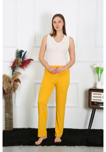 Akbeniz Kadın Pamuk Penye Tek Alt Pijama Sarı 27513-sarı Sarı