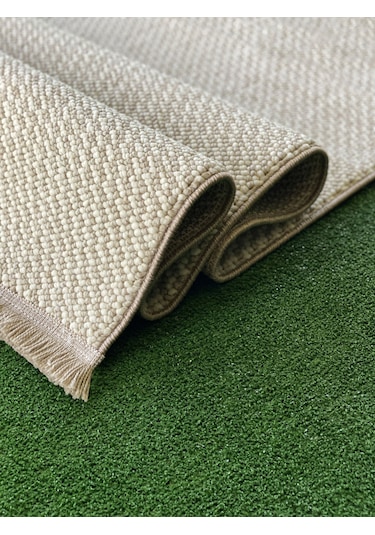 Woolen Tual Anti Alerjik Bukle Halı 8401 Bej Renkli
