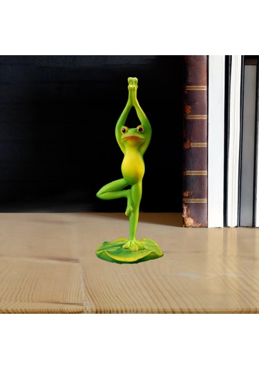 Suntek Reçine Heykelcik Koleksiyon Yoga Kurbağa Heykeli Stil-c