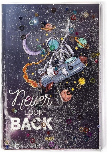 Simli Ve Sulu Kapaklı Desenli A5 Defter Karma