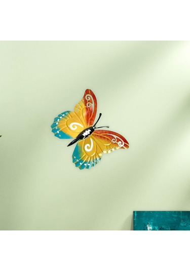 Suntek Metal Kelebek Duvar Dekoru Sanatı Heykeli Yatak Odası 24cmx17.5cm