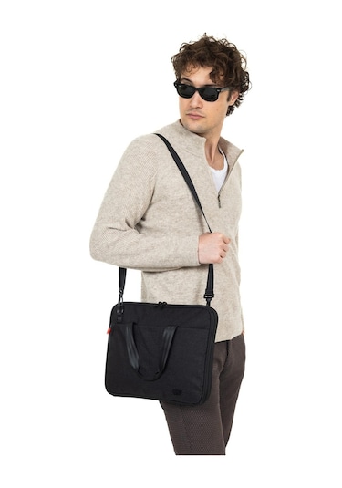 Necati Çanta Macbook Organizer Laptop Evrak Çantası 13 & 14 Inç Siyah-1645 Siyah