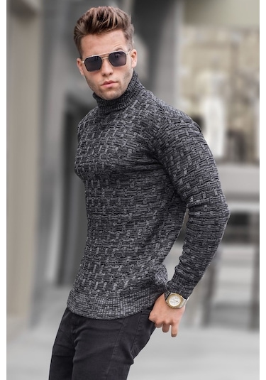 Siyah Balıkçı Yaka Triko Kazak 5758 Siyah