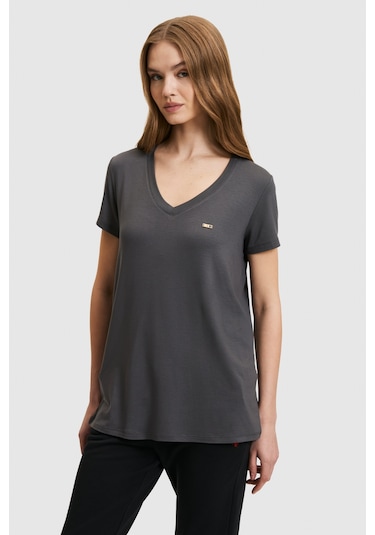 U.S. Polo Assn. U.s. Polo Assn. Kadın Antrasit Tişört Basic 50323448-vr006