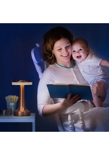 Hymark Retro Şarjlı Dekoratif Dokunmatik Metal Masa Lambası 3 Ren