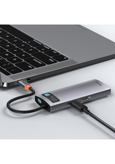 Baseus Metal Gleam 6İn1 Multifonksiyonel Type C Hub Dock Station