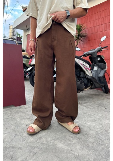 Flaw Pileli Gabardin Pantolon Kahverengi Kahverengi