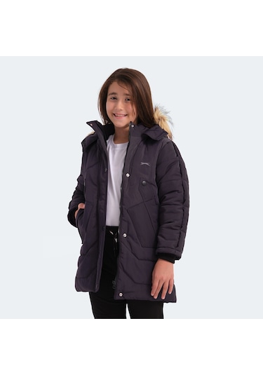 Slazenger CAMRON Çocuk Kapüşonlu Mor Mont & Kaban