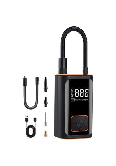 Reedark St-09 Kablosuz Elektrikli Hava Pompası, 4 Modlu Araba, Motosiklet, Bisiklet, Top , 150psı Maksimum Basınç, 2x2000mah Li-poly Batarya, Otomatik Durdurma, Usb Ters Şarj, Gece Aydınlatması Turuncu