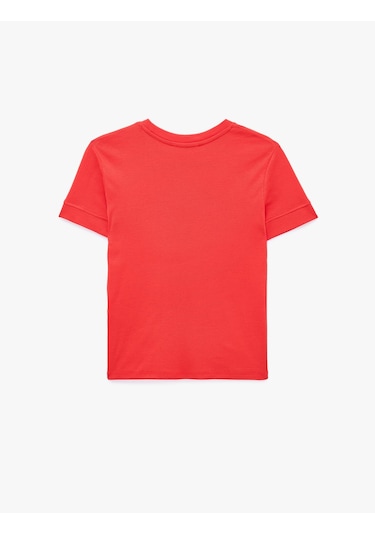 Koton Slim Fit Kısa Kollu Bisiklet Yaka Basic Tişört Kırmızı 6sak50400ek
