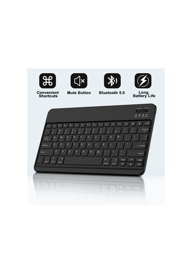 Bluetooth Klavye Kılıfı + Klavye Samsung Tab S6 Lite 10.4 İnç İle Uyumlu - Koyu Yeşil