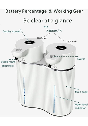 Anjiexun Ticari Veya Ev İçin Duvara Monte Otomatik Sabunluk Beyaz